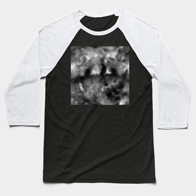 Black and White Ice Tie-Dye Baseball T-Shirt by Carolina Díaz